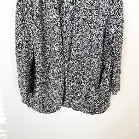 [Zadig & Voltaire] Alpaca Wool Blend Open Front Cardigan Leather Trim Sz Medium - Picture 4 of 11